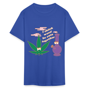 Unisex Classic Weed Print T Shirt - royal blue