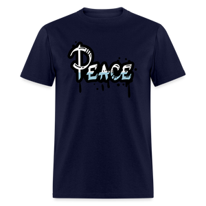 Unisex Peace Print T Shirt - navy