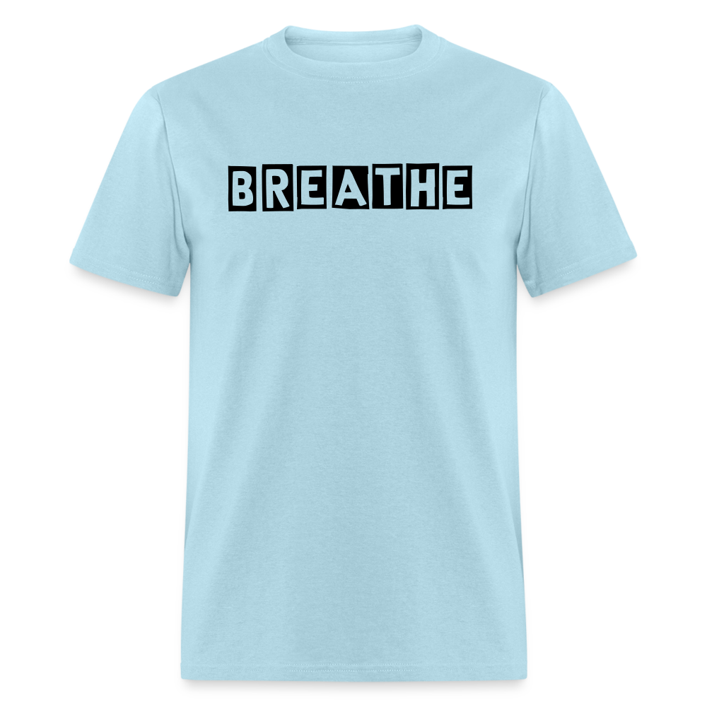 Unisex Breathe Print T Shirt - powder blue