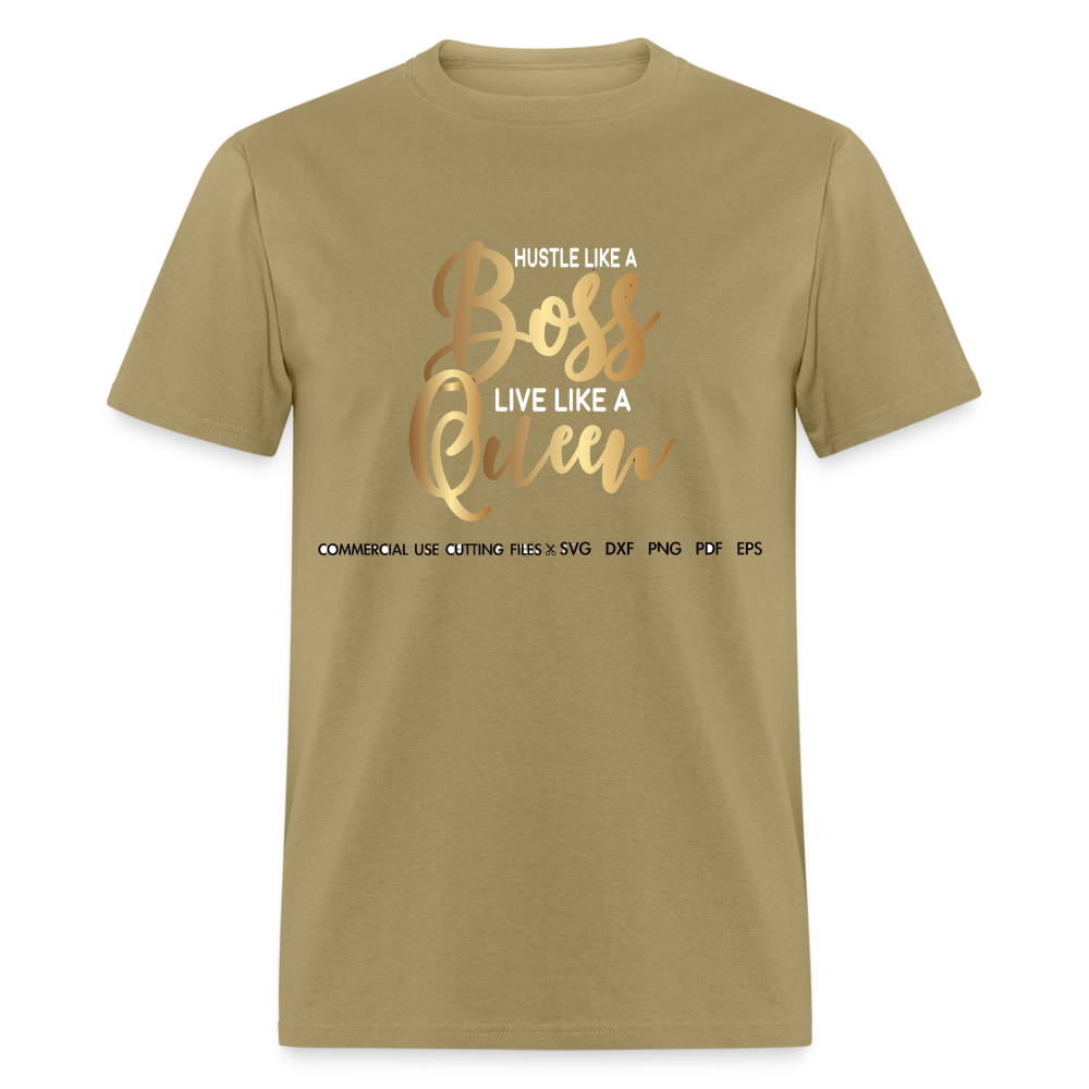 Women's Classic Boss Queen Print T Shirt - khaki