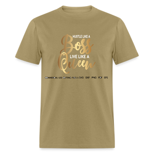 Women's Classic Boss Queen Print T Shirt - khaki