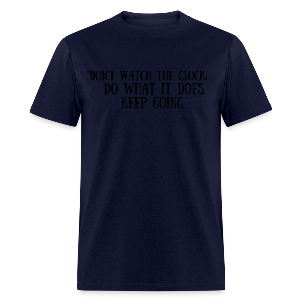 Unisex Classic  Watch the Clock Print T Shirt - navy