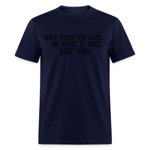 Unisex Classic  Watch the Clock Print T Shirt - navy