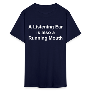 Unisex Classic Custom Running Mouth T Shirt - navy