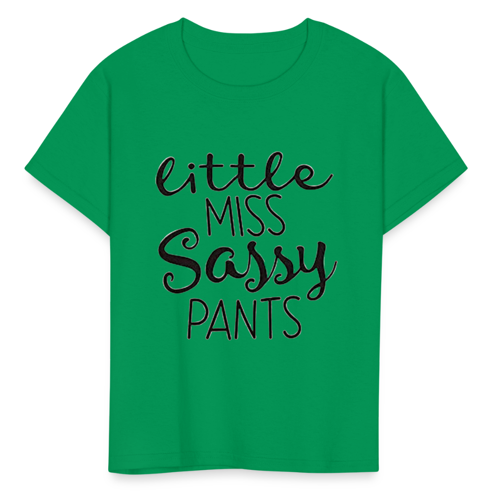 Kids and Babies Miss Sassy Pants Print T Shirt - kelly green