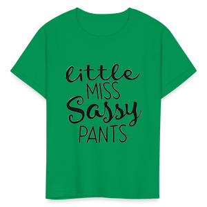 Kids and Babies Miss Sassy Pants Print T Shirt - kelly green