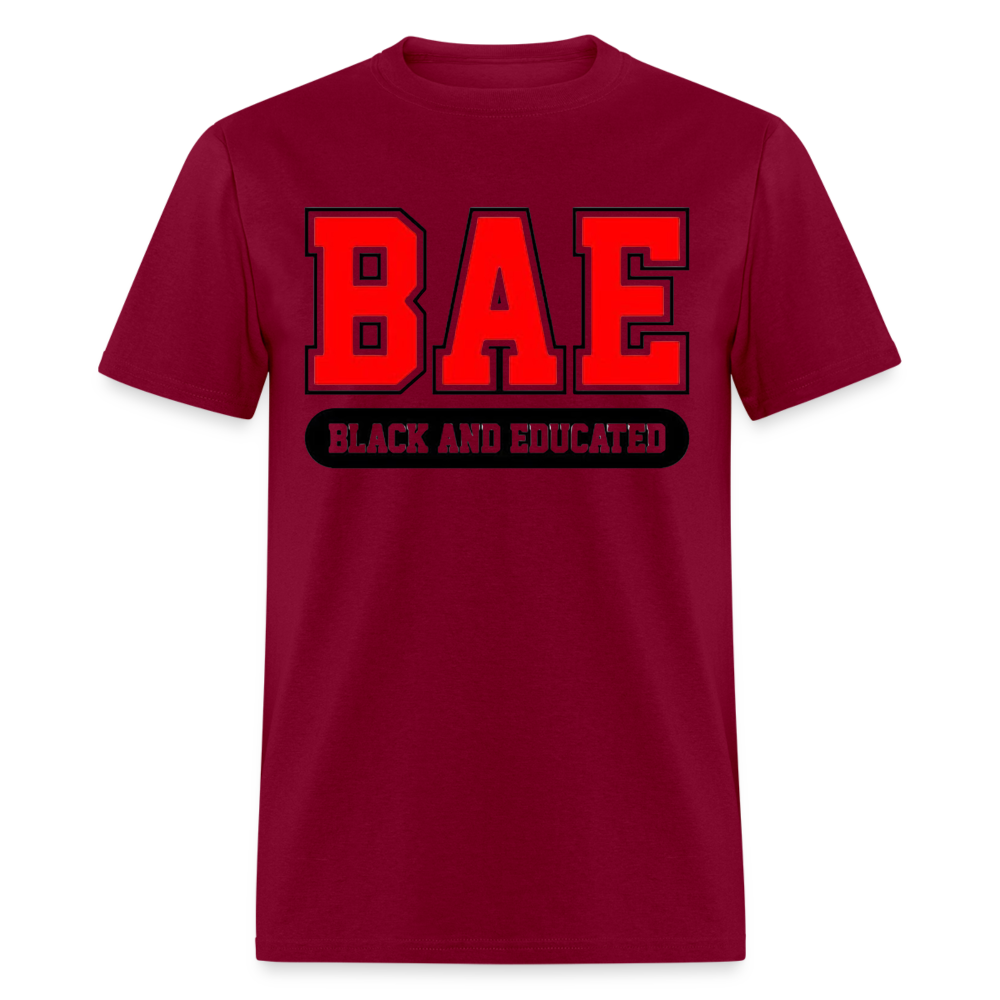 Unisex Classic Bae Print Fruit of The Loom T Shirt - burgundy