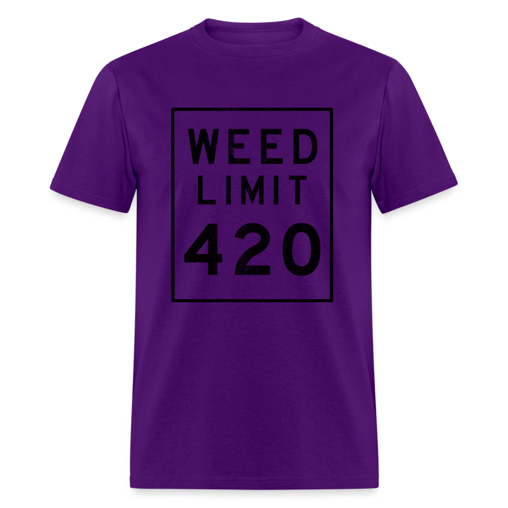 Unisex Weed Limit 420 Print T Shirt - purple