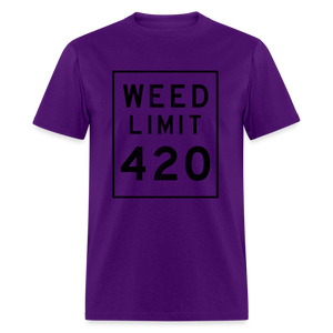 Unisex Weed Limit 420 Print T Shirt - purple