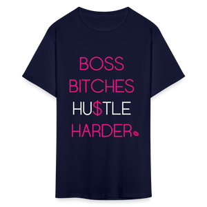 Women's Classic Boss Print T Shirt - navy