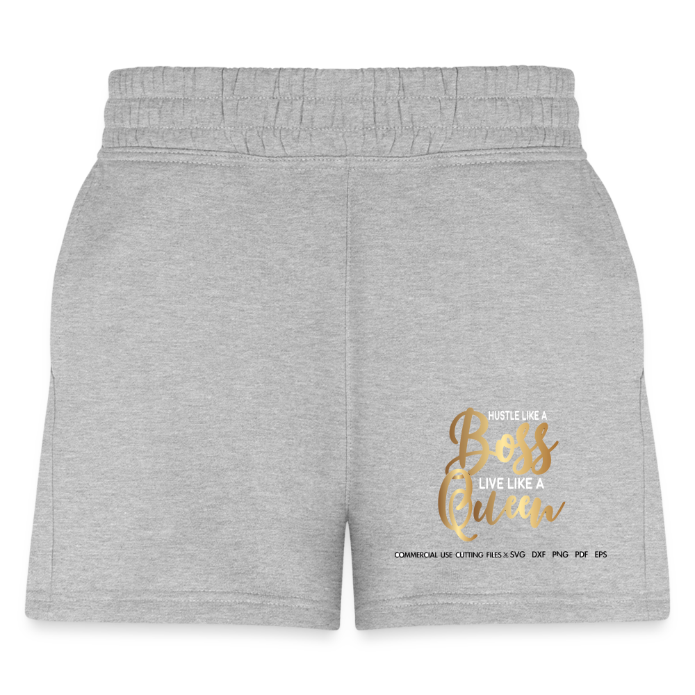 Women's Jogger Boss Queen Print Shorts - heather gray