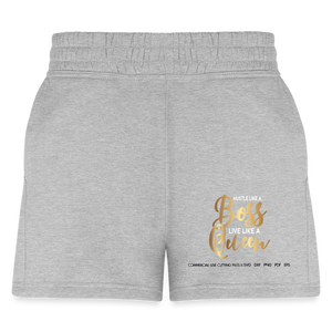 Women's Jogger Boss Queen Print Shorts - heather gray