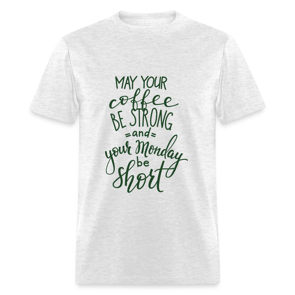 Unisex Adult Coffee Strong Print T Shirt - light heather gray