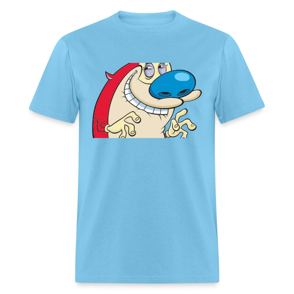 Unisex Ren & Stimpy Print T Shirt - aquatic blue