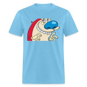 Unisex Ren & Stimpy Print T Shirt - aquatic blue