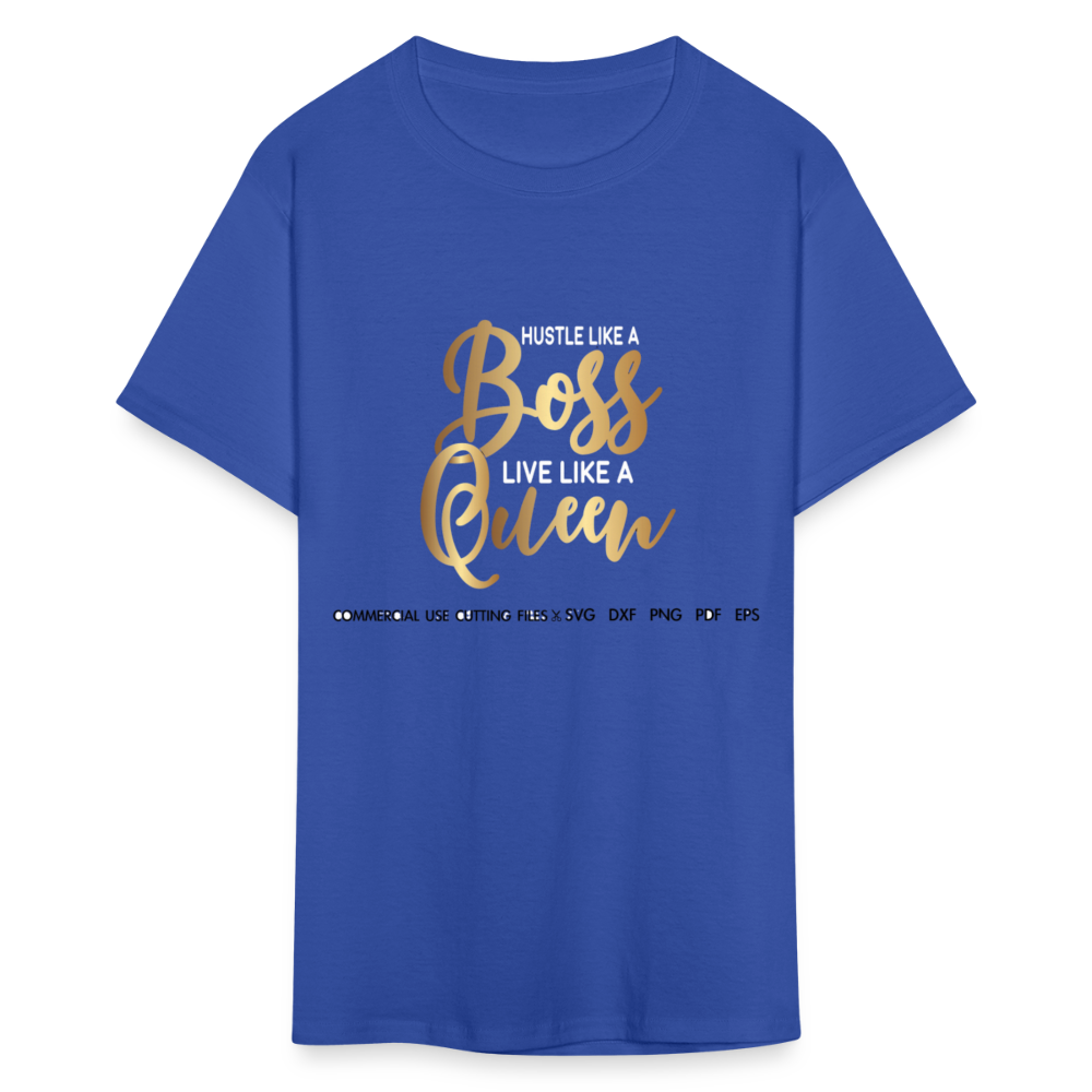 Women's Classic Boss Queen Print T Shirt - royal blue