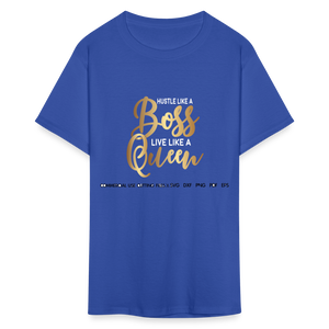 Women's Classic Boss Queen Print T Shirt - royal blue