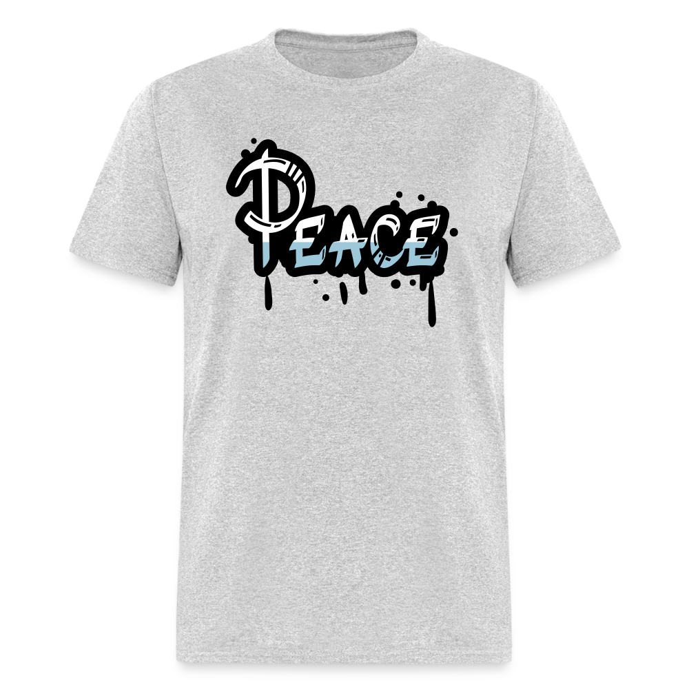 Unisex Peace Print T Shirt - heather gray