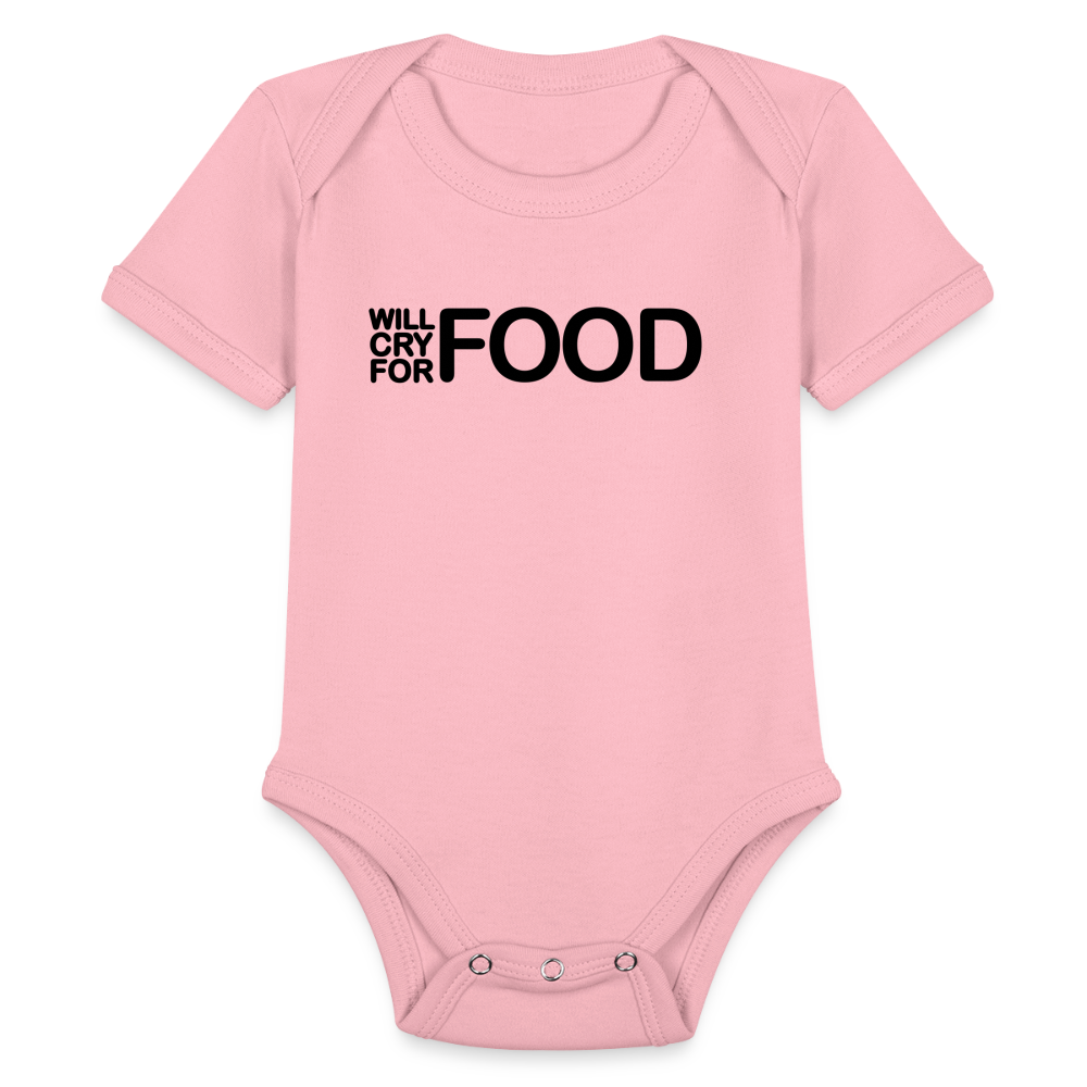 Babies Unisex Short Sleeve Baby Bodysuit - light pink