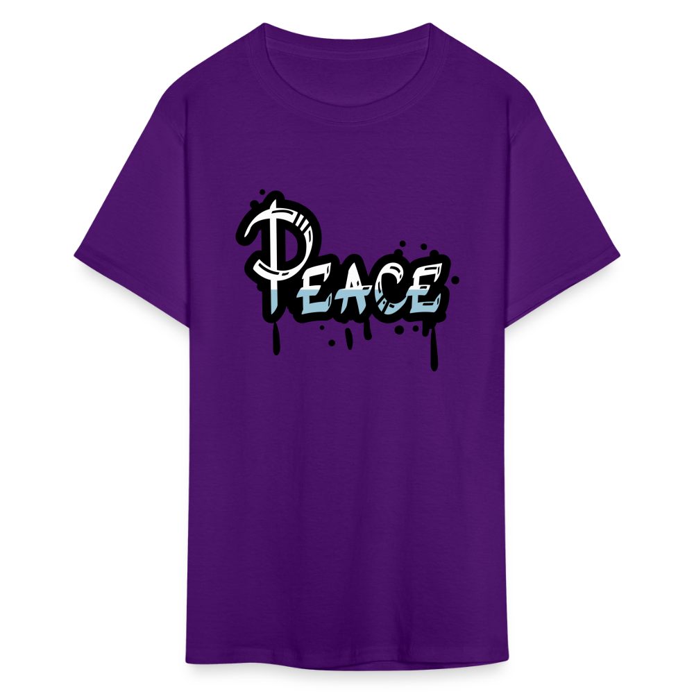 Unisex Peace Print T Shirt - purple