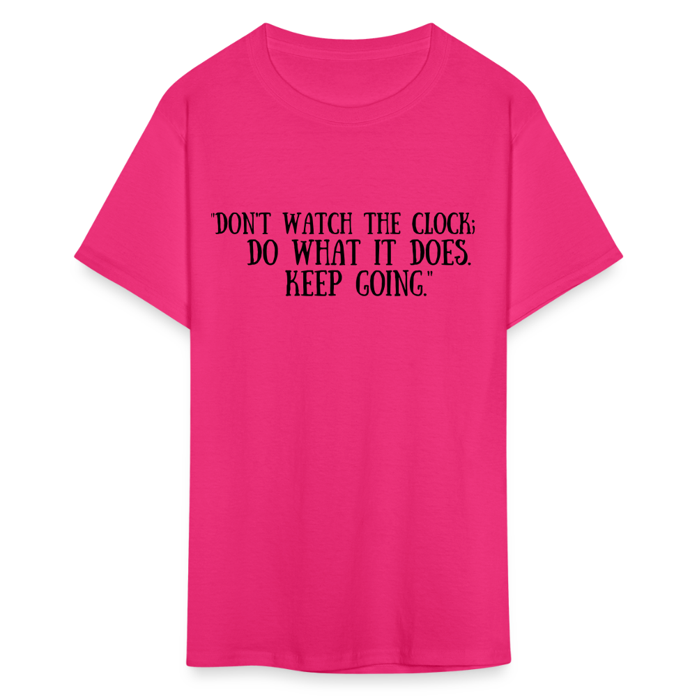 Unisex Classic  Watch the Clock Print T Shirt - fuchsia