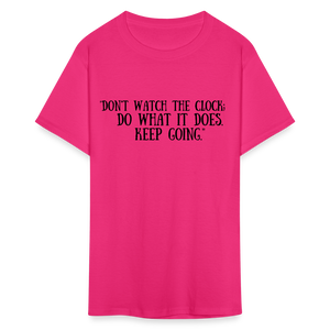 Unisex Classic  Watch the Clock Print T Shirt - fuchsia