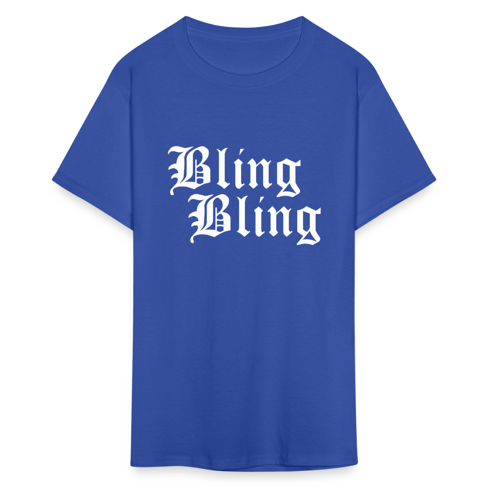 Unisex Bling Bling Print T Shirt - royal blue