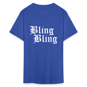 Unisex Bling Bling Print T Shirt - royal blue