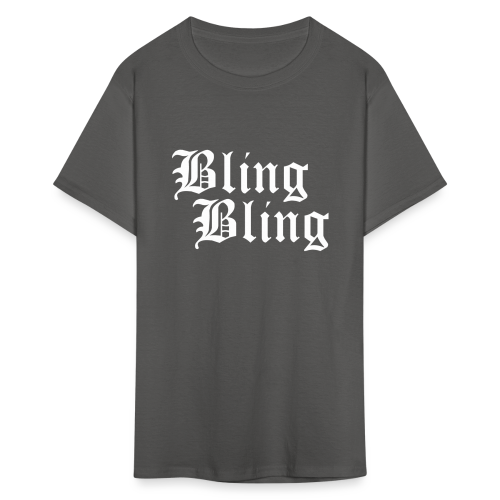 Unisex Bling Bling Print T Shirt - charcoal