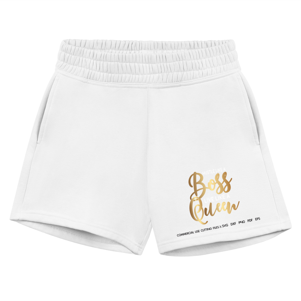 Women's Jogger Boss Queen Print Shorts - white