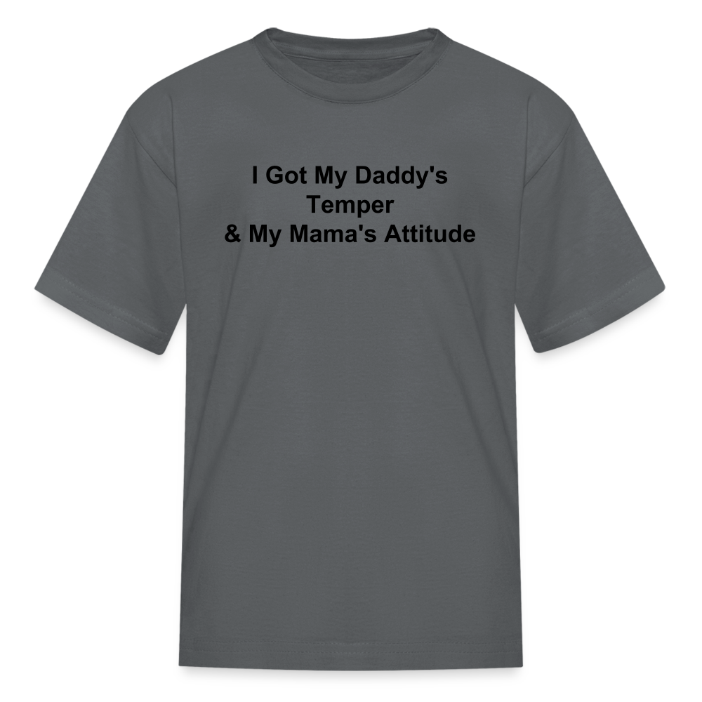 Kids Unisex Attitude Custom T Shirt - charcoal