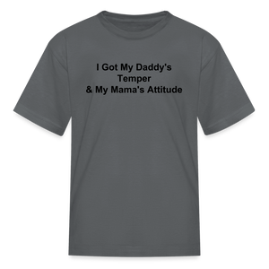 Kids Unisex Attitude Custom T Shirt - charcoal