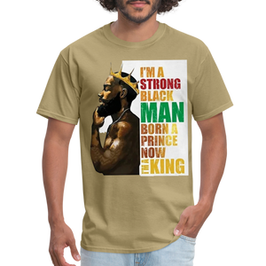 Men's Black King Print T Shirt - khaki