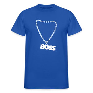 Unisex Adult Gildan Ultra Cotton Boss Print T Shirt - royal blue