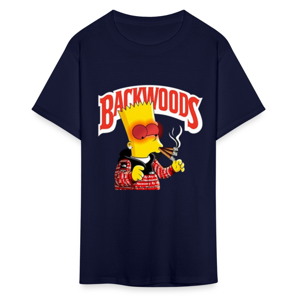 Unisex Backwoods Bart Print T Shirt - navy