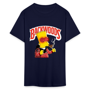 Unisex Backwoods Bart Print T Shirt - navy