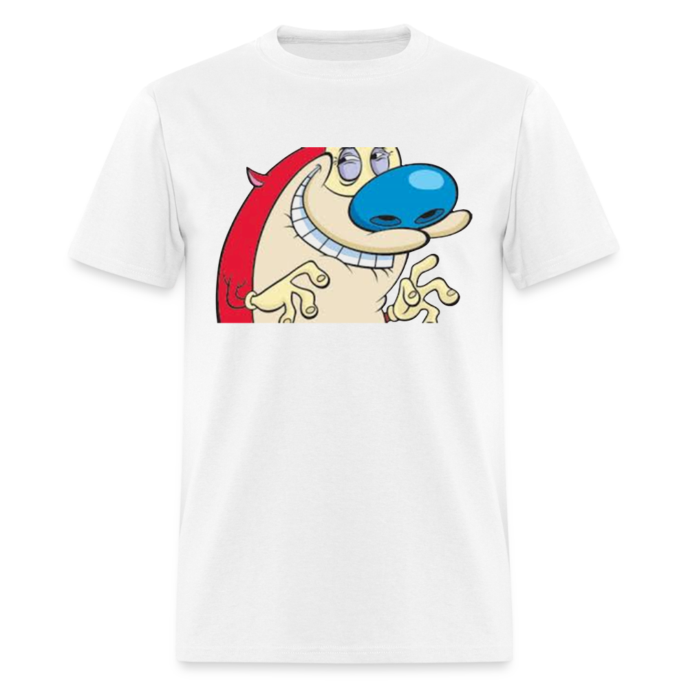 Unisex Ren & Stimpy Print T Shirt - white