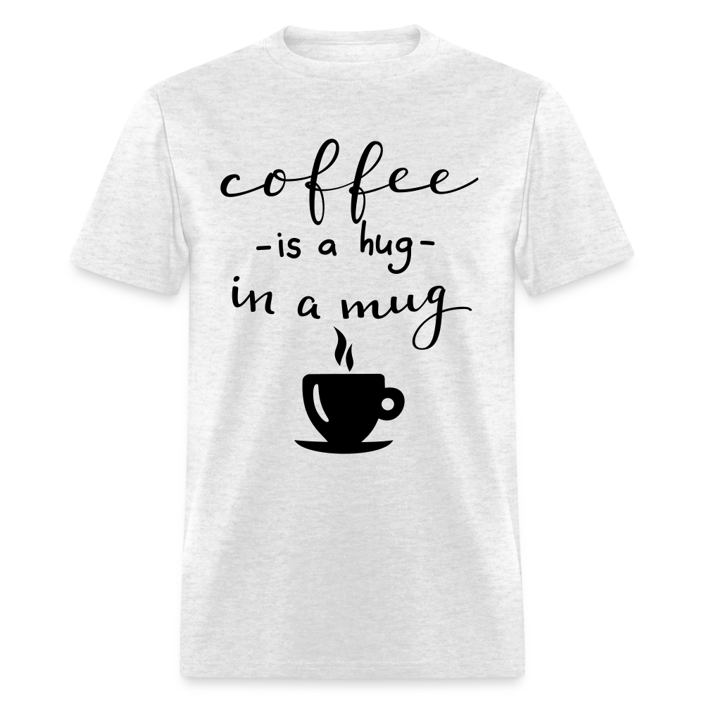 Adult Unisex Coffee in a Mug Print T Shirt - light heather gray