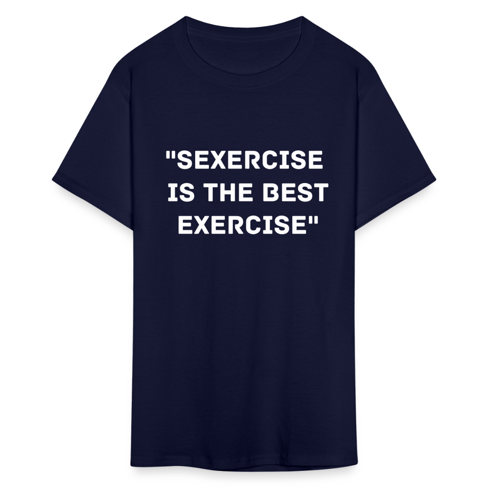 Unisex Classic Fruit of the Loom Exercise Print T Shirt - navy