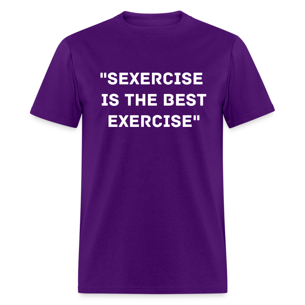 Unisex Classic Fruit of the Loom Exercise Print T Shirt - purple