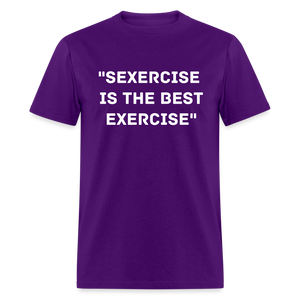 Unisex Classic Fruit of the Loom Exercise Print T Shirt - purple