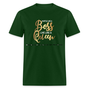 Women's Classic Boss Queen Print T Shirt - forest green