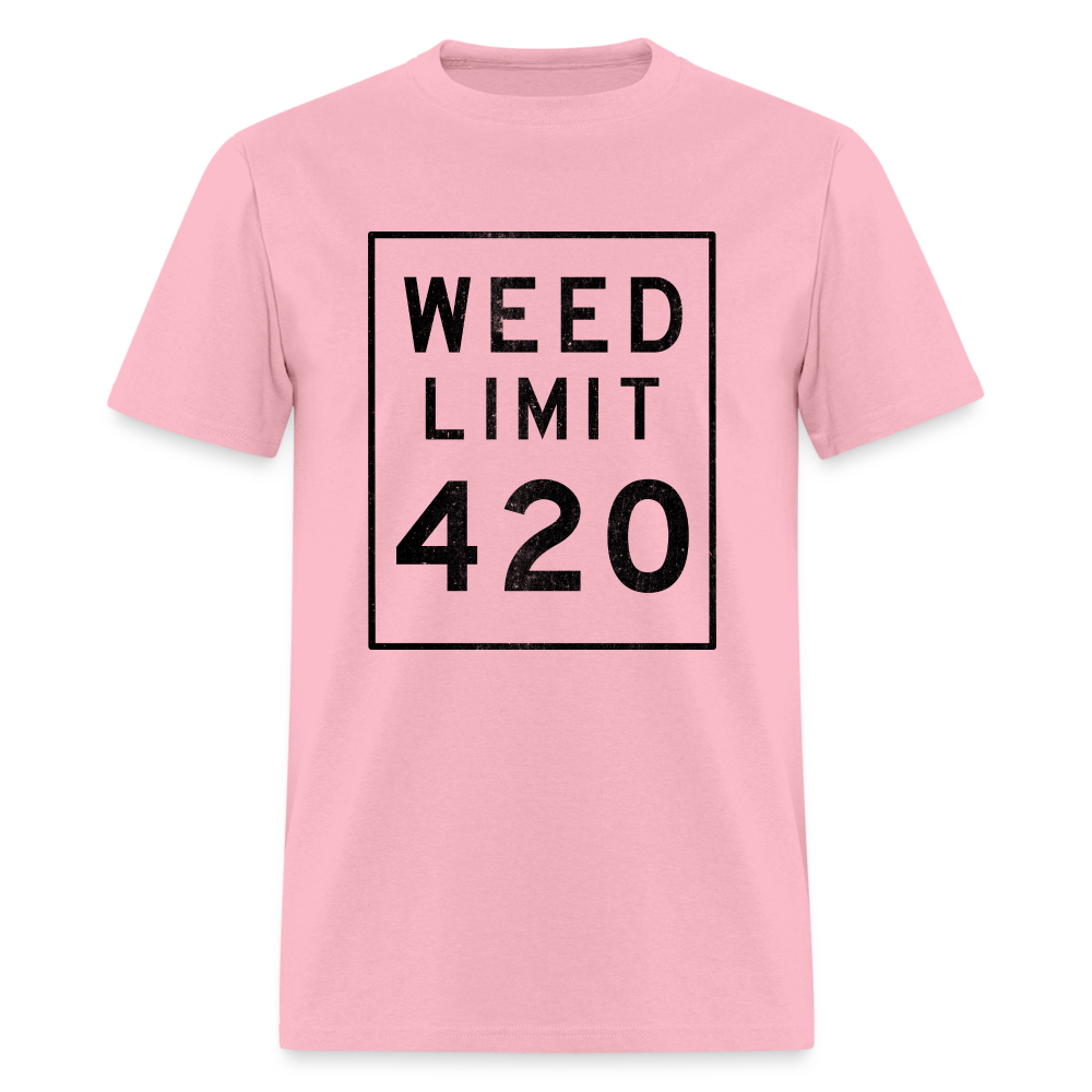 Unisex Weed Limit 420 Print T Shirt - pink