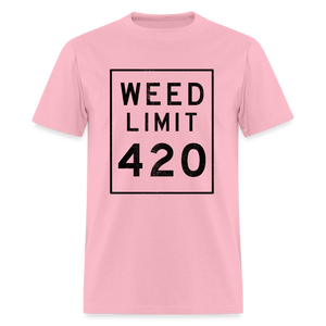 Unisex Weed Limit 420 Print T Shirt - pink