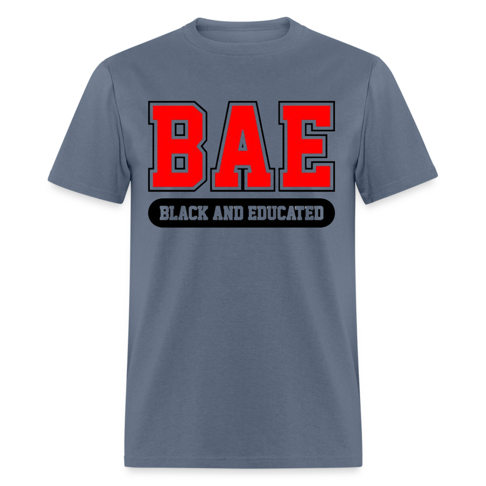 Unisex Classic Bae Print Fruit of The Loom T Shirt - denim