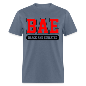 Unisex Classic Bae Print Fruit of The Loom T Shirt - denim