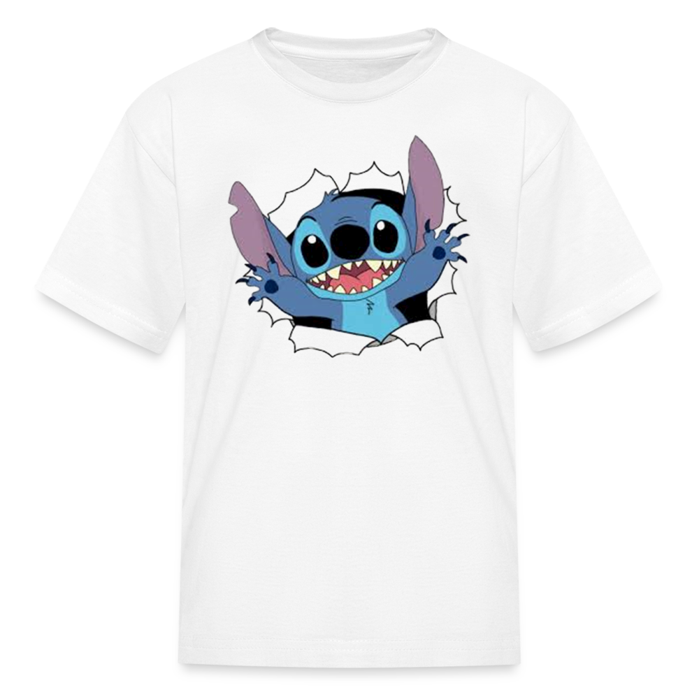 Kids and Babies Unisex Stitch Print  T-Shirt - white