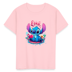 Kids Fruit of the Loom Stitch Print T Shirt - pink