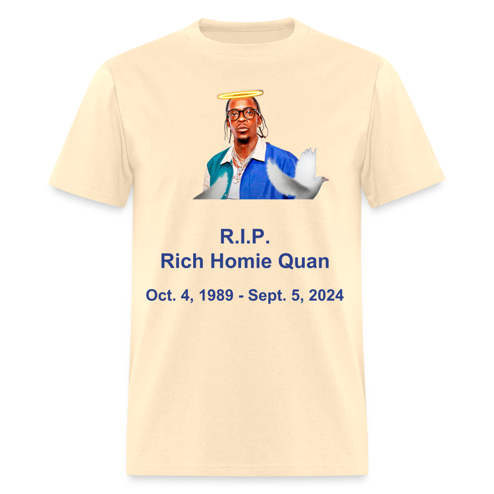 Unisex  RIP Rich Homie Quan Print T Shirt - natural