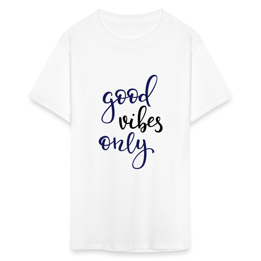 Unisex Good Vibes Print T Shirt - white